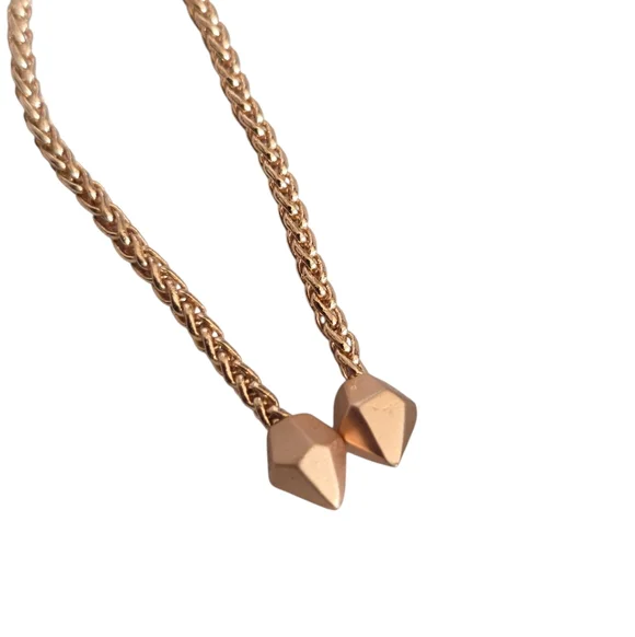 Kendra Scott Lavender BETSY Raffia Tassel Rose Gold Tone Chain Necklace NWOT